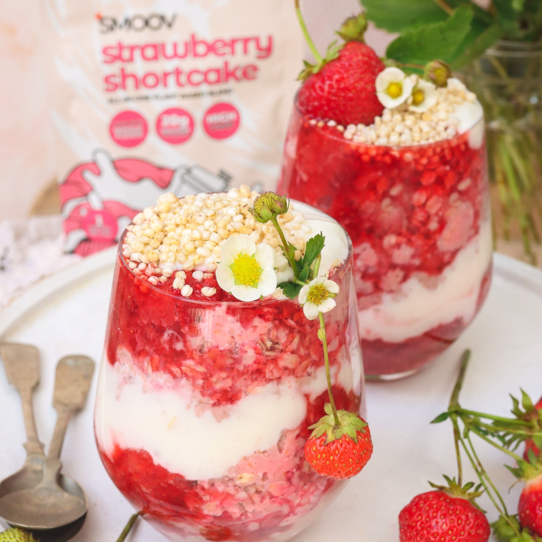 Strawberry Shortcake High Protein Breakfast, Plant Based SMOOV.ca