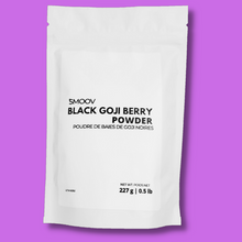 Load image into Gallery viewer, Black Goji berries are exceptionally high in antioxidants. They also help boost the immune system and improve circulation. Perfect for purple lattes, smoothies, yogurt, oats, baked goods and more!