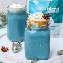 Load image into Gallery viewer, Blue latte made using smoov superfood blends and powders. Packed with antioxidants for health & wellness. Keto Friendly