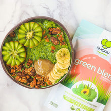 Load image into Gallery viewer, Green smoothie bowl made using smoov superfood blends and powders. Packed with antioxidants for health & wellness. Keto Friendly