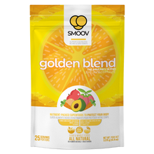 Load image into Gallery viewer, 25 servings of Smoov's golden blend. Made with camu camu, goji berry, maca, lucuma and carrot. To help prevent or fight cold and flu by improving immune system function and overall health.