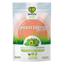 Load image into Gallery viewer, 25 servings of Smoov's green blend- alfalfa grass, barley grass, oat grass, wheat grass, spirulina, chlorella, kale, moringa and lucuma. All to help you detox and get more nutrients.