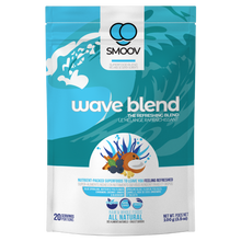 Load image into Gallery viewer, 20 servings of Smoov's wave blend. Made with blue spirulina, butterfly pea flower, cinnamon, coconut, ginger and blueberries. To help refresh energy levels and aid with immunity and digestion.