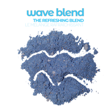 Load image into Gallery viewer, Serving of Smoov's wave blend. Made with blue spirulina, butterfly pea flower, cinnamon, coconut, ginger and blueberries. To help refresh energy levels and aid with immunity and digestion.