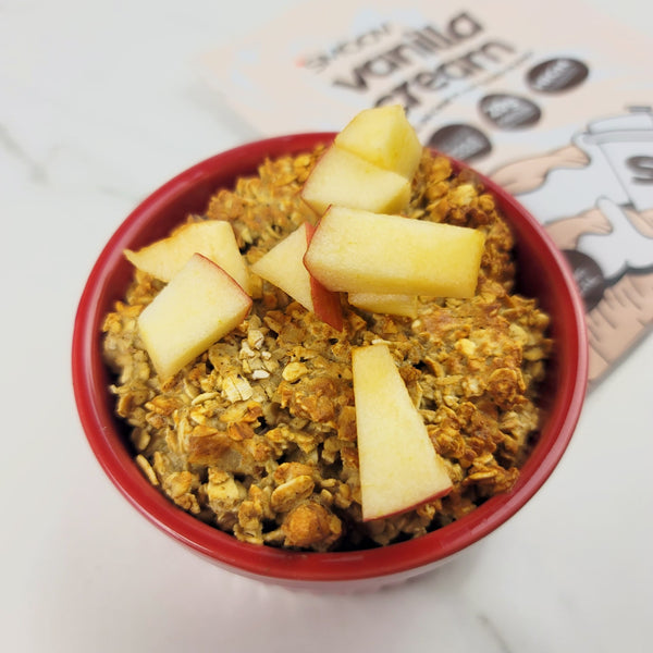 Apple Pie Baked Oats - Healthy High Protein, Plant Based Breakfast