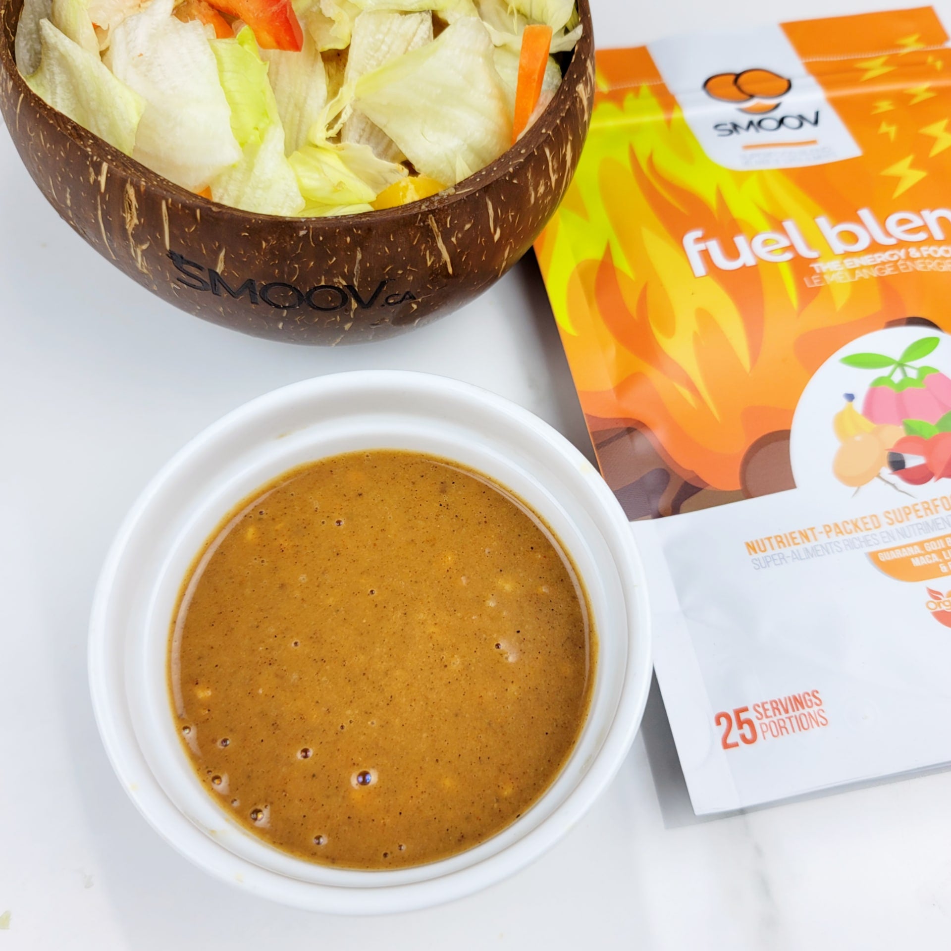 A light, flavourful, nutritious & energizing lunch recipe. The dressing uses our fuel blend and has natural caffeine from the guarana seeds- which means no more afternoon slumps