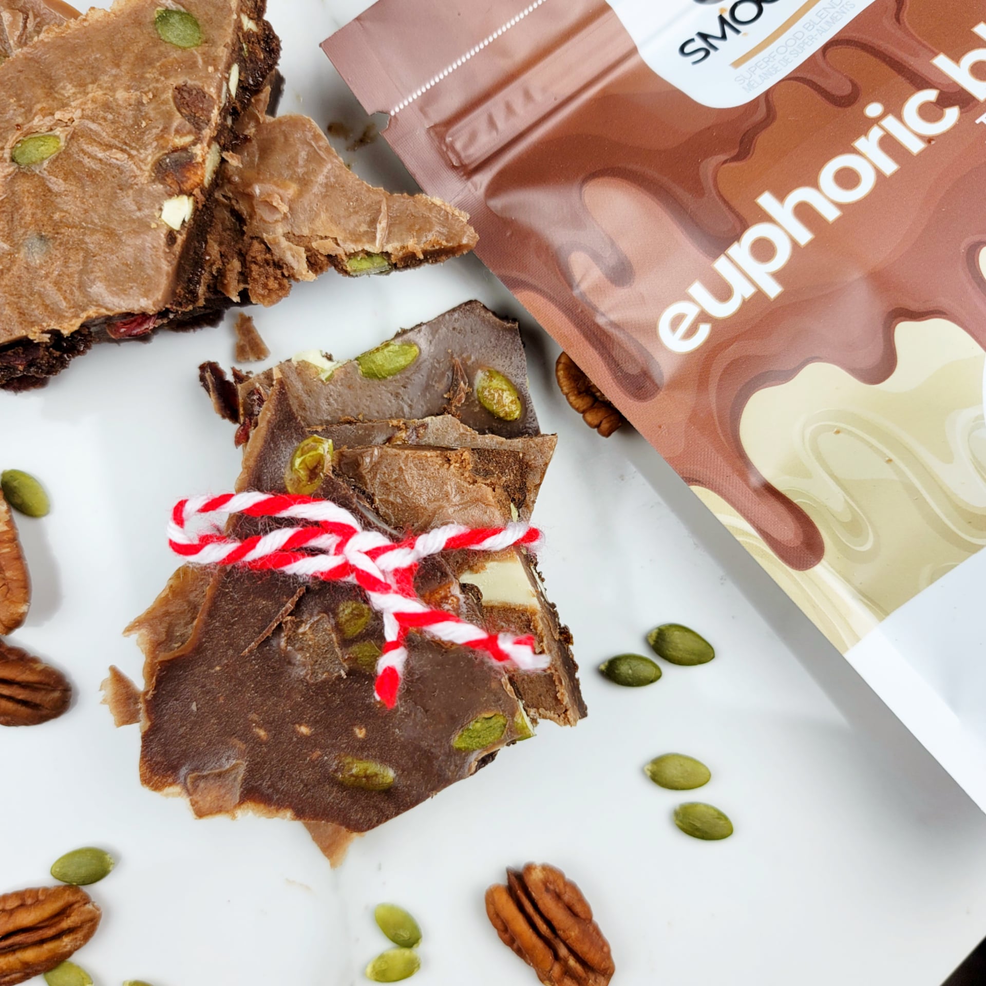 These are exciting times- the holidays are almost here and it’s time to make bark! Chocolate bark with a super twist- loaded with mood boosting ingredients like cacao, energizing superfoods like MCT's from coconut, maca to help balance hormones