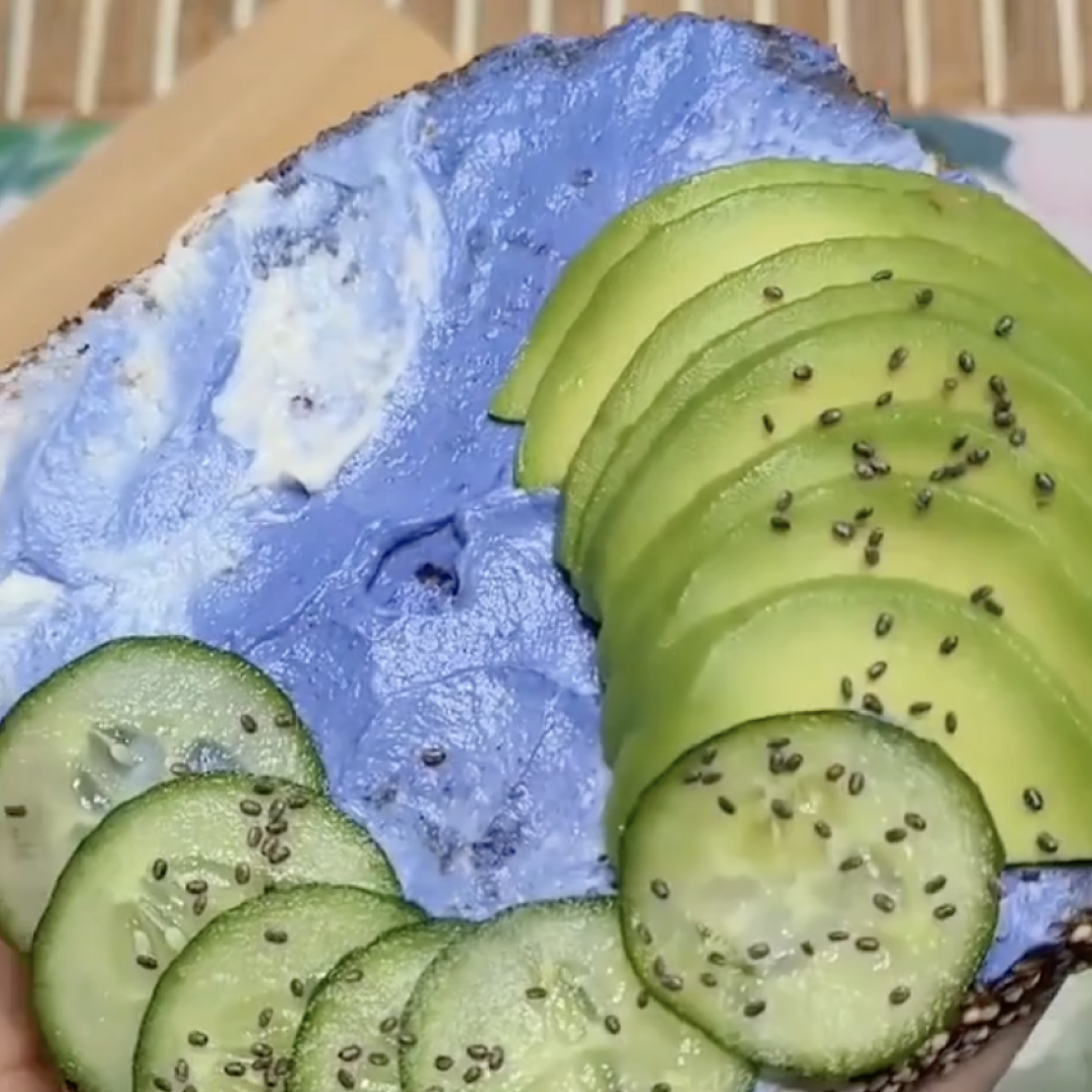 Blue Cream Cheese Toast