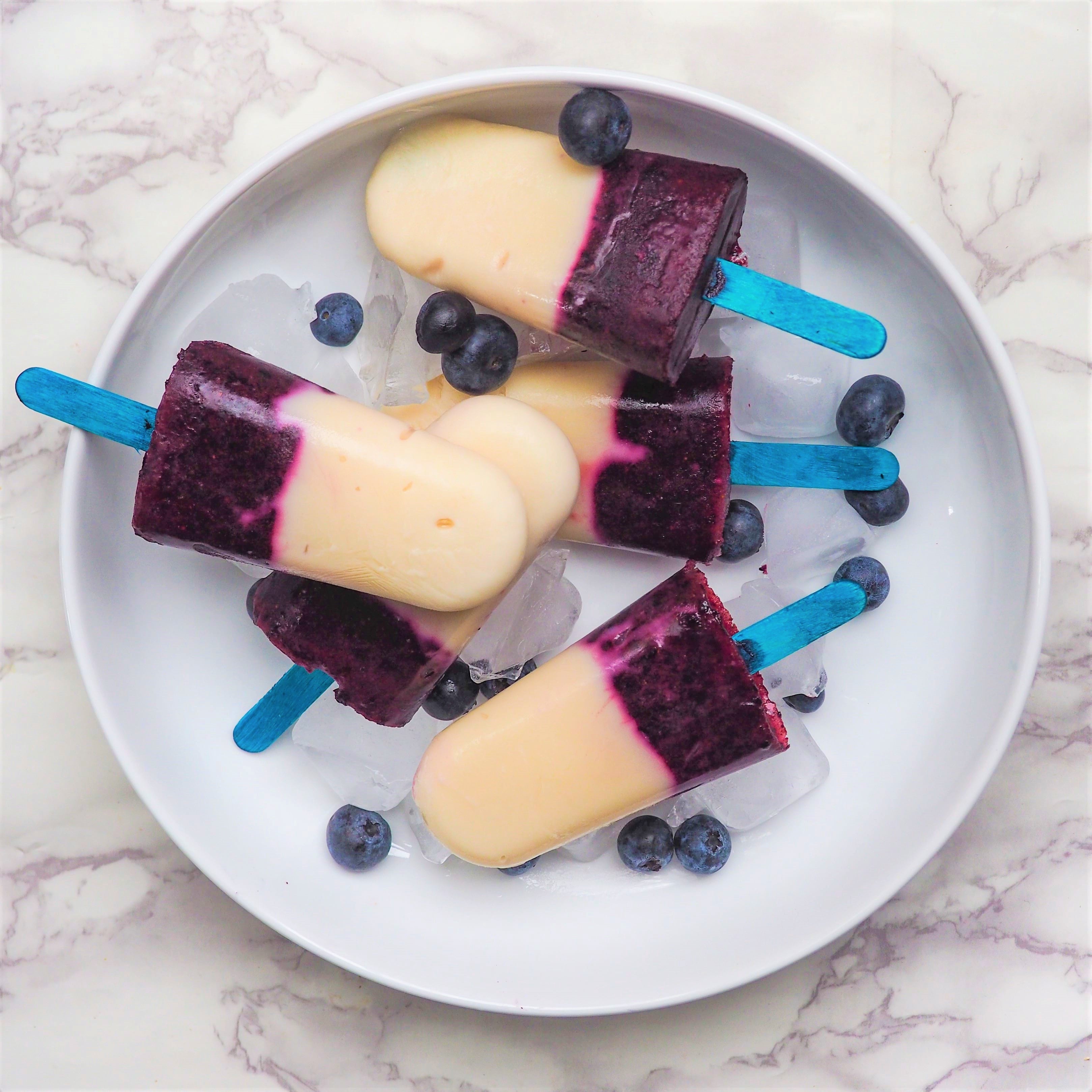 Give these creamy yogurt based berry pops a shot. They're packed with the world's most antioxidant-rich berries- those are nutrients to protect our bodies