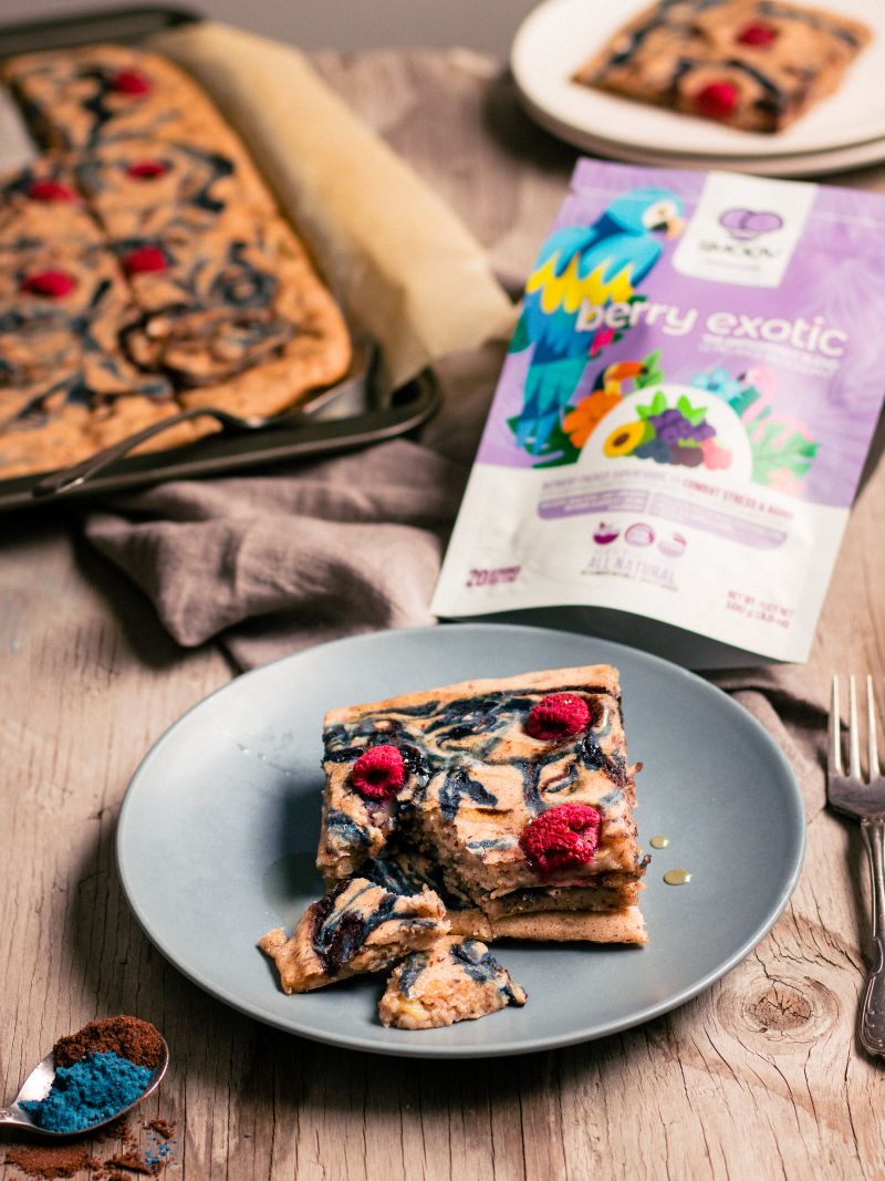Nutrient PAcked Superfood Tie Dye Pancakes. The perfect weeked breakfast that's 100% plant based and dairy free