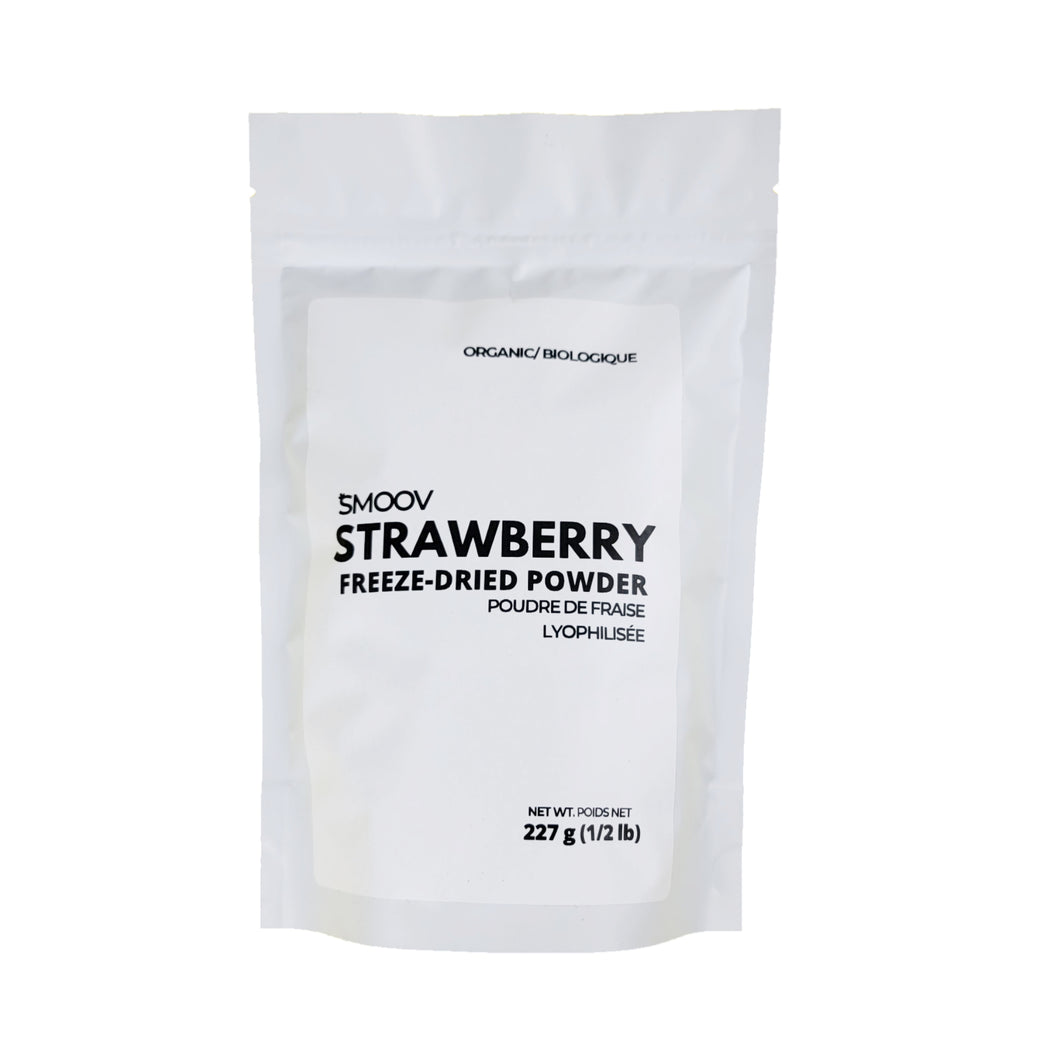 Smoov Freeze Dried Strawberry Powder. Strawberries are a nutrient powerhouse. Our strawberries last much longer and are more versatile. Freeze dried to lock in all that antioxidant goodness, our whole strawberry powder is a vibrant and nutritious addition to your pantry.