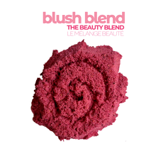 Load image into Gallery viewer, A serving of of Smoov&#39;s blush blend- pomegranate, red dragonfruit (pink pitaya), acerola cherry, red beet, strawberry, raspberry, cranberry and blueberry. To improve skin, hair and heart health. nutrients and antioxidants to help with growth, development and repair of all body tissue.