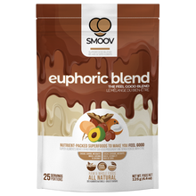 Load image into Gallery viewer, 25 servings of Smoov&#39;s euphoric blend- cacao, carob, mesquite, maca, lucuma and coconut. To help satisfy cravings and boost mood instantly.