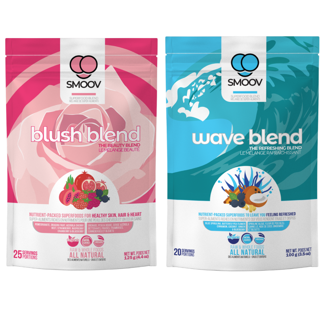 Smoov Fun Bundle: Our most vibrant and nutrient-rich superfood blends. Antioxidants to help with growth, development and repair of all body tissue.Refreshing way to enhance energy levels, immunity and digestion.