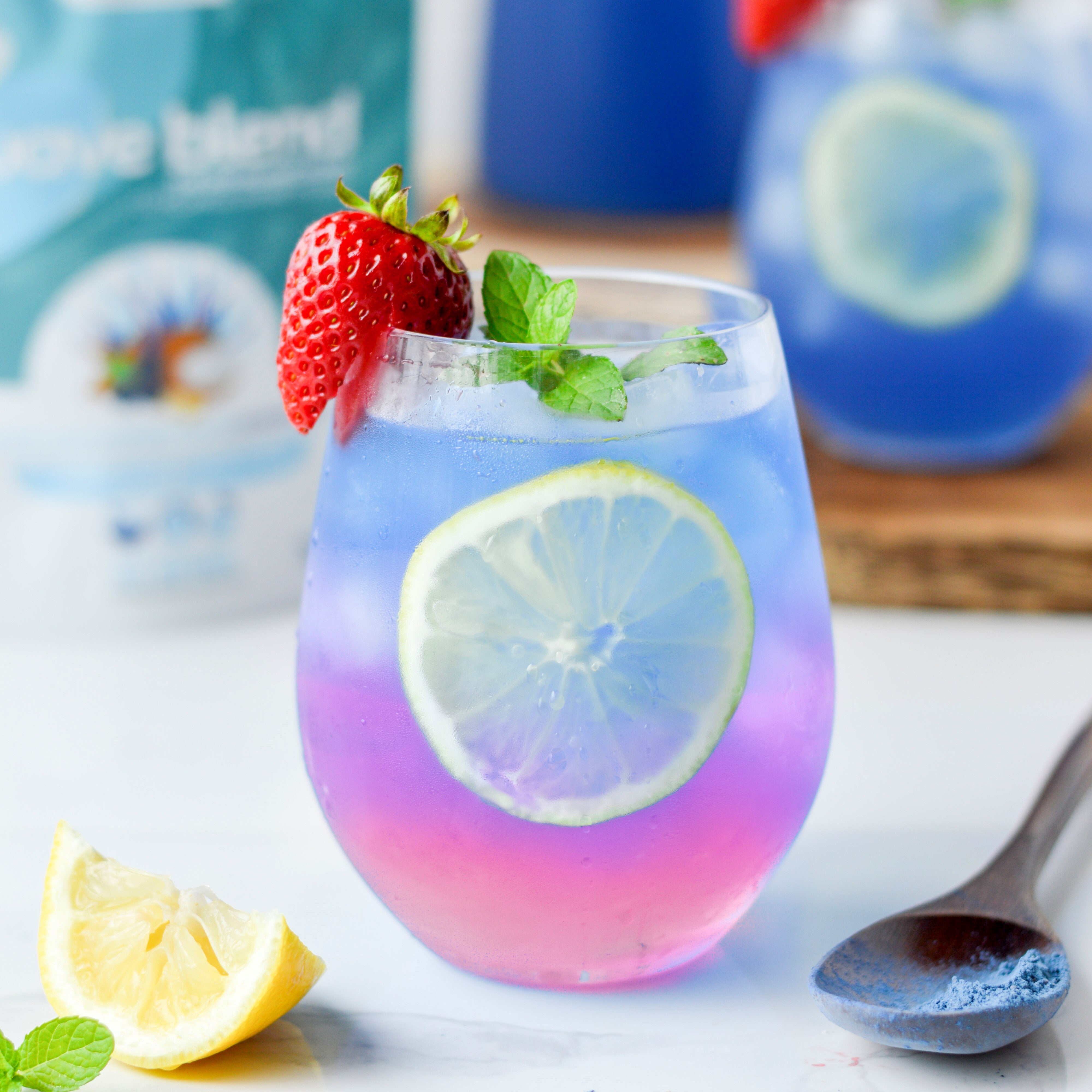 Sparkling wave refresher made using SMOOV wave blend. Mocktail packed with protein, antioxidants, vitamins for energy, digestion, health and immunity.
