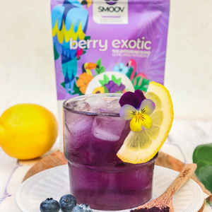 Refreshing berry mocktail made using smoov berry exotic blend